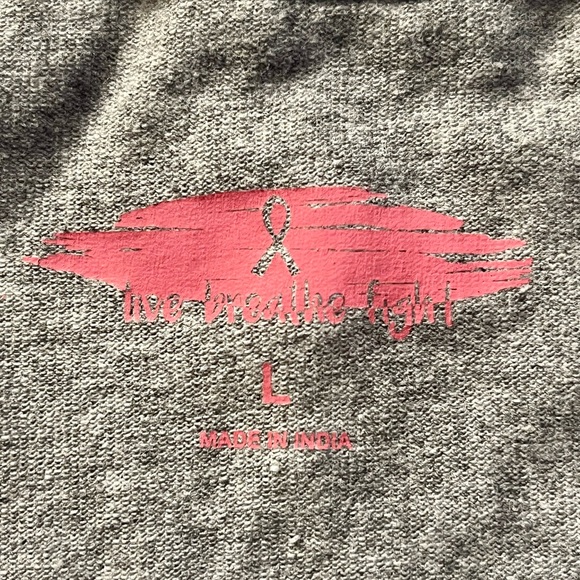 Gray Tank Top with Pink Ribbon Design. NWOT. - Picture 9 of 12